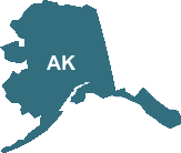 The state of Alaska map