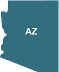 The state of Arizona map