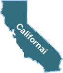 The state of California map