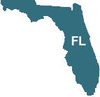 The state of Florida map