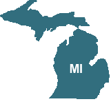 The state of Michigan map