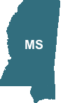 The state of Mississippi map