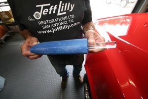 Block sanding on an antique, vintage or classic car or truck step 10